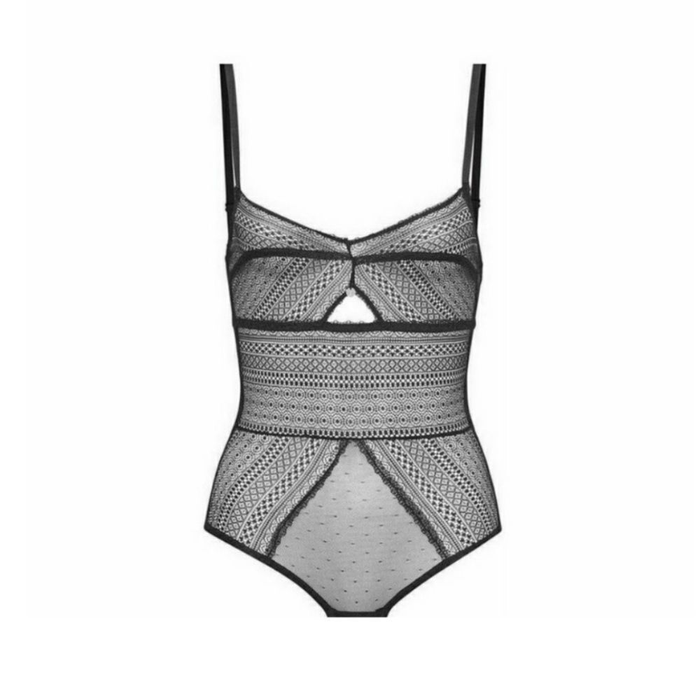 NWT Sexy Black Lace Sam Edelman Bodysuit Small